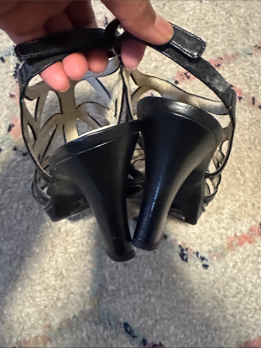 Naturalizer Black Cutout Strappy Heel Sandal - Picture 3 of 5